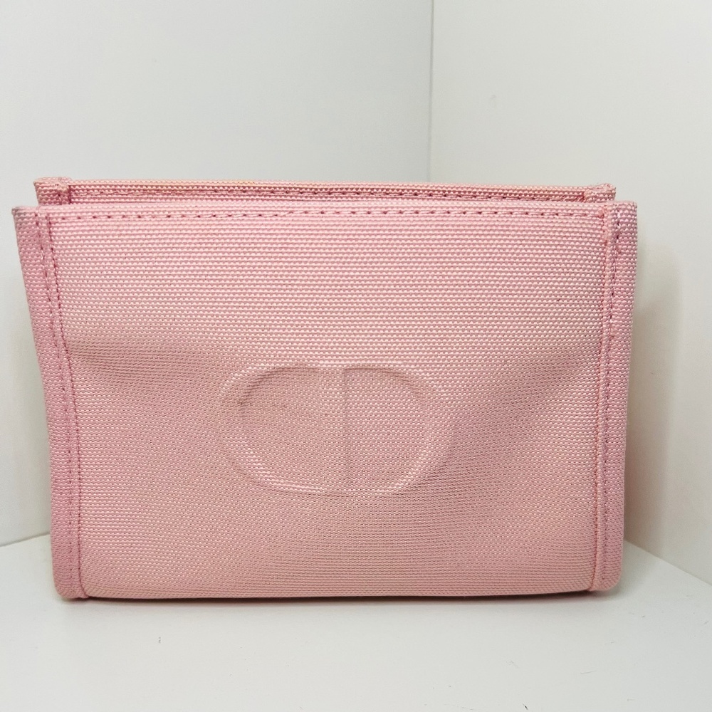 Dior New Bag/Pouch Baby Pink with Silver Snap Close Clutch and Embossed CD Logo